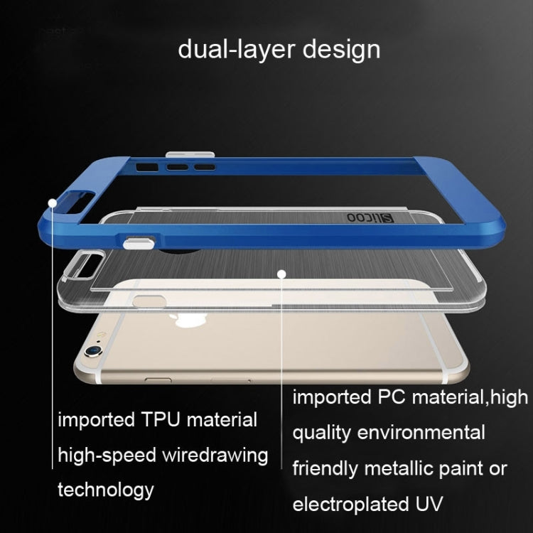 Slicoo Brushed Texture Electroplating Transparent Combination Case for iPhone 6 Plus & 6S Plus