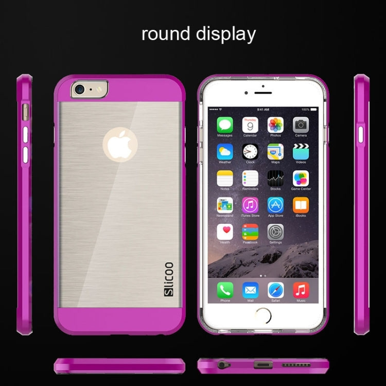 Slicoo Brushed Texture Electroplating Transparent Combination Case for iPhone 6 Plus & 6S Plus