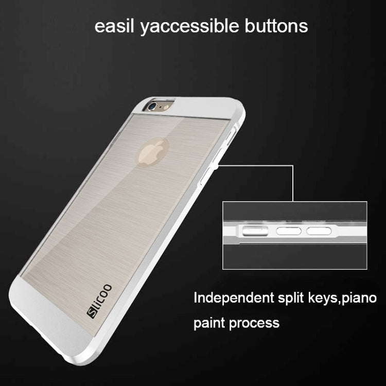 Slicoo Brushed Texture Electroplating Transparent Combination Case for iPhone 6 Plus & 6S Plus