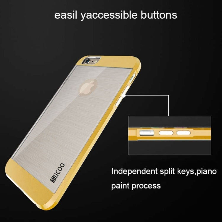 Slicoo Brushed Texture Electroplating Transparent Combination Case for iPhone 6 Plus & 6S Plus
