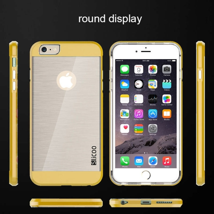 Slicoo Brushed Texture Electroplating Transparent Combination Case for iPhone 6 Plus & 6S Plus