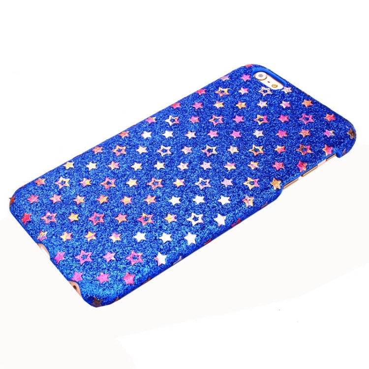 Colorful Star Pattern Flash Powder Series PU Paste Skin Plastic Protective Case for iPhone 6 Plus & 6S Plus