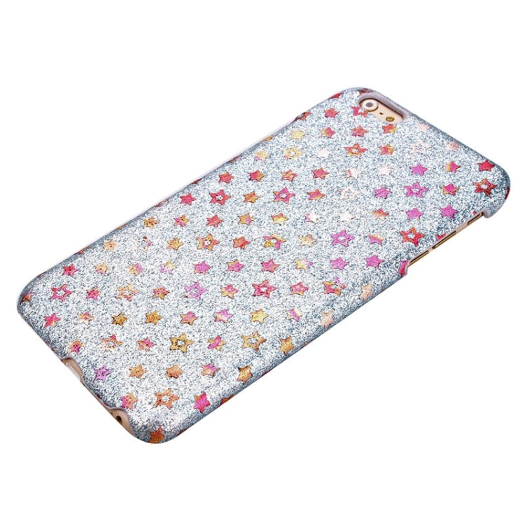 Colorful Star Pattern Flash Powder Series PU Paste Skin Plastic Protective Case for iPhone 6 Plus & 6S Plus