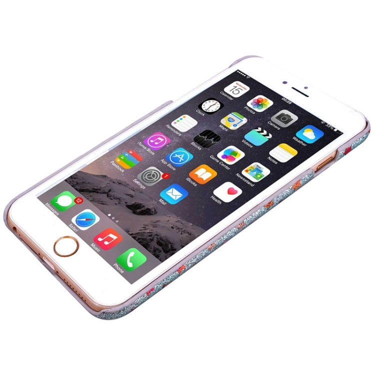 Colorful Star Pattern Flash Powder Series PU Paste Skin Plastic Protective Case for iPhone 6 Plus & 6S Plus