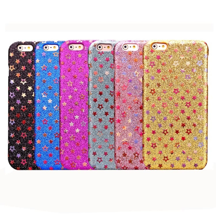 Colorful Star Pattern Flash Powder Series PU Paste Skin Plastic Protective Case for iPhone 6 Plus & 6S Plus