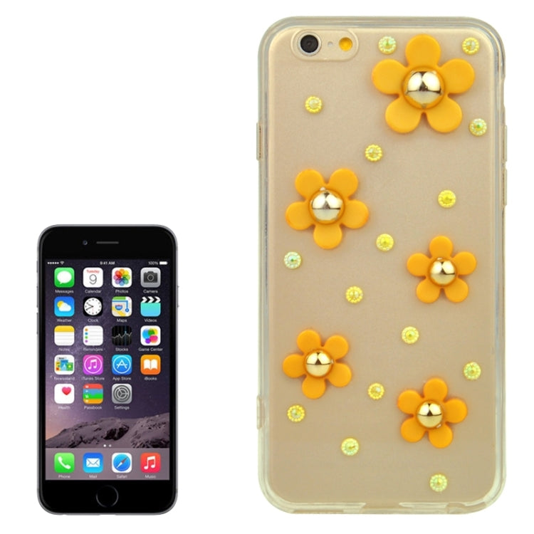 Fashionable Ultrathin Daisy Pattern Acrylic TPU Protective Case for iPhone 6 Plus & 6S Plus