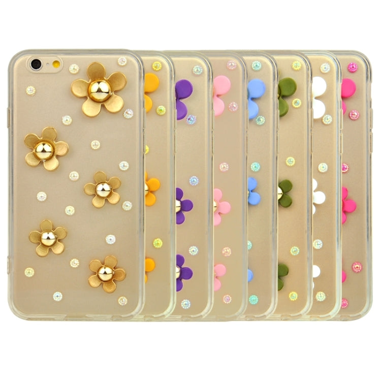 Fashionable Ultrathin Daisy Pattern Acrylic TPU Protective Case for iPhone 6 Plus & 6S Plus