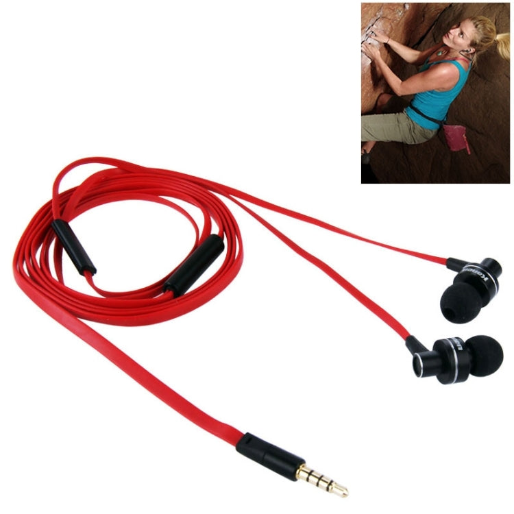 Kanen iP-808 3.5mm Plug Noodle Wire Style In-ear Stereo Earphone with Microphone for iPhone 6 & 6 Plus, iPhone 5 & 5S & 5C, Galaxy, Other Phones(Red)