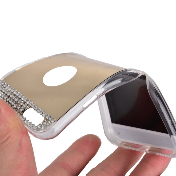 Diamond Encrusted Mirror TPU Protective Case for iPhone 6 Plus(Gold)