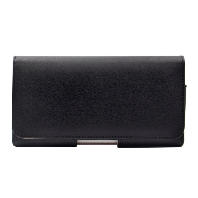 Universal Business Style 5.5 inch Plain Weave Horizontal Flip PU Leather Case / Waist Bag with Back Splint for iPhone 6 Plus & 6s Plus, Galaxy S6 Edge & S6 & S5, etc(Black)