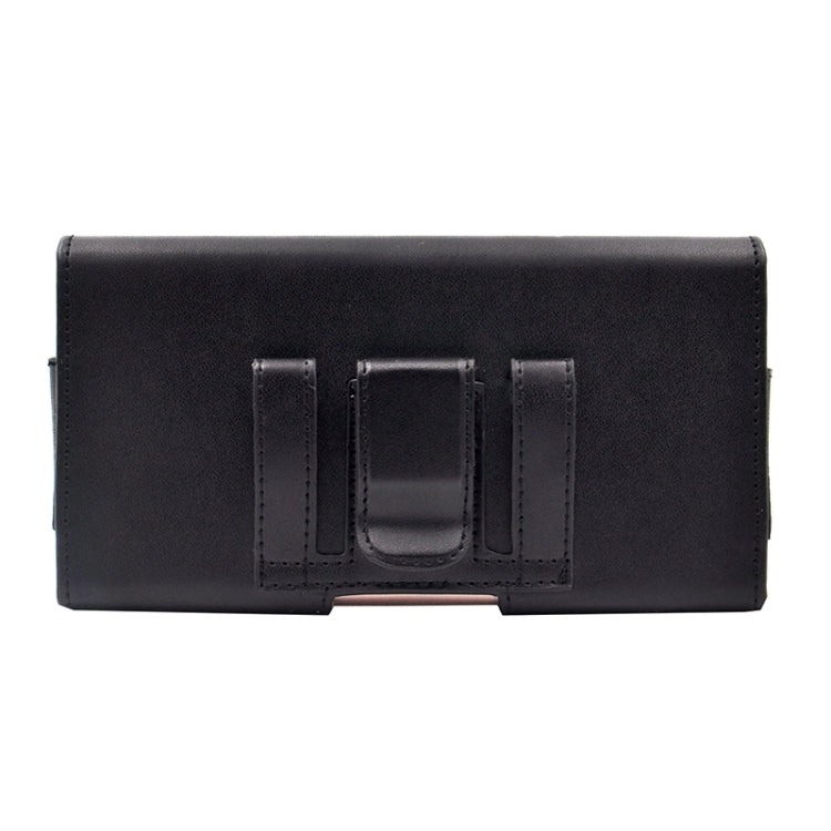 Universal Business Style 5.5 inch Plain Weave Horizontal Flip PU Leather Case / Waist Bag with Back Splint for iPhone 6 Plus & 6s Plus, Galaxy S6 Edge & S6 & S5, etc(Black)