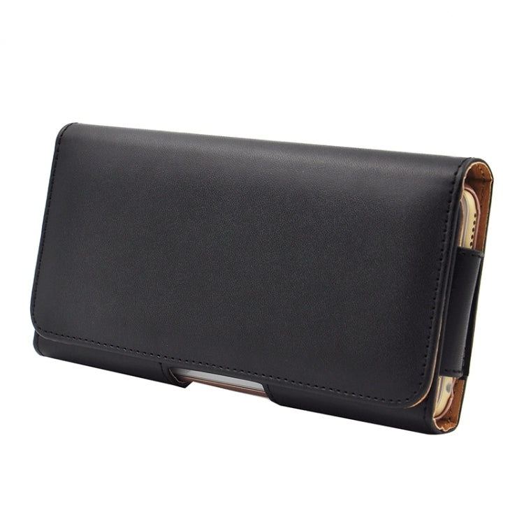Universal Business Style 5.5 inch Plain Weave Horizontal Flip PU Leather Case / Waist Bag with Back Splint for iPhone 6 Plus & 6s Plus, Galaxy S6 Edge & S6 & S5, etc(Black)