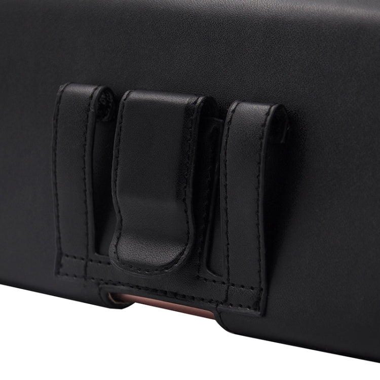 Universal Business Style 5.5 inch Plain Weave Horizontal Flip PU Leather Case / Waist Bag with Back Splint for iPhone 6 Plus & 6s Plus, Galaxy S6 Edge & S6 & S5, etc(Black)