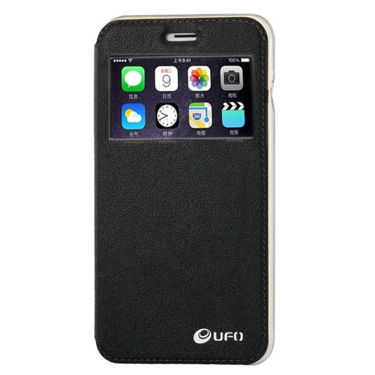 UFO Horizontal Flip Orange Peel TPU PU Leather Case with Call Display & Holder & Card Slot for iPhone 6 Plus & 6S Plus