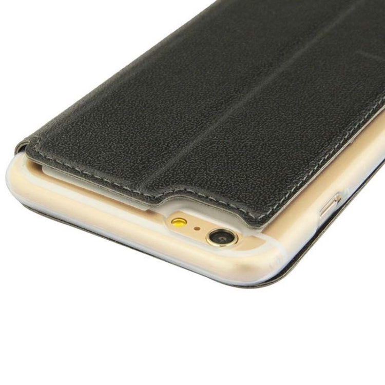 UFO Horizontal Flip Orange Peel TPU PU Leather Case with Call Display & Holder & Card Slot for iPhone 6 Plus & 6S Plus