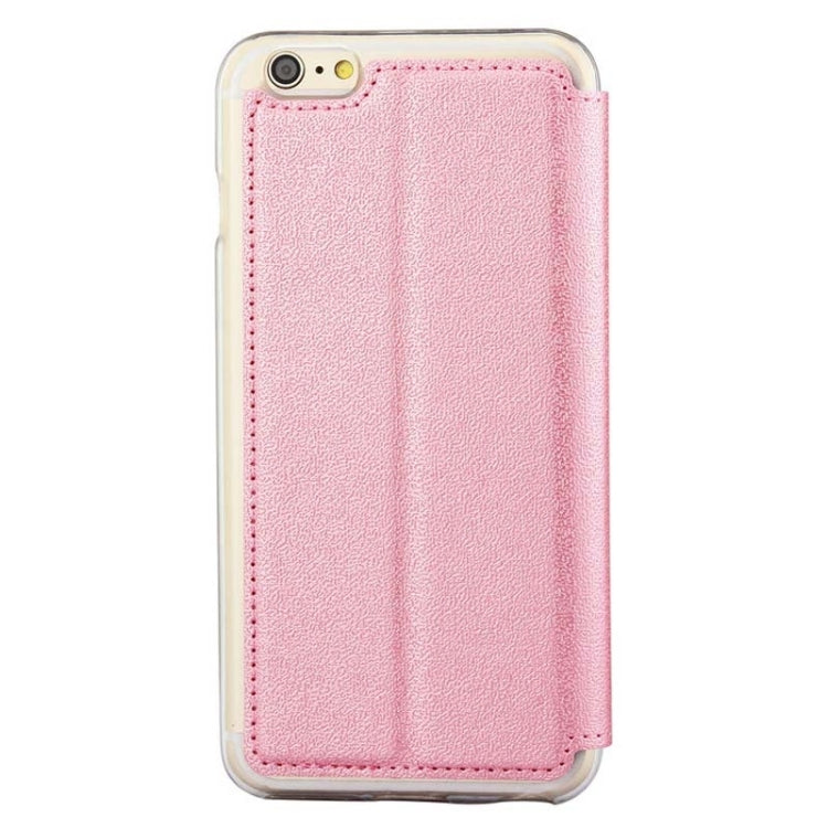 UFO Horizontal Flip Orange Peel TPU PU Leather Case with Call Display & Holder & Card Slot for iPhone 6 Plus & 6S Plus