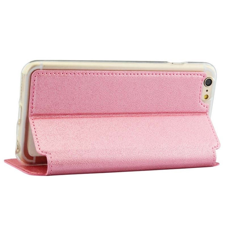 UFO Horizontal Flip Orange Peel TPU PU Leather Case with Call Display & Holder & Card Slot for iPhone 6 Plus & 6S Plus