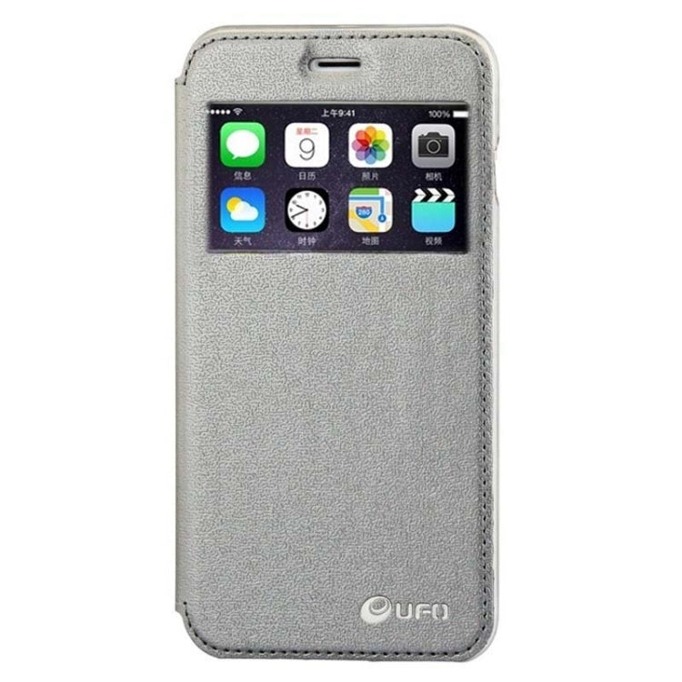 UFO Horizontal Flip Orange Peel TPU PU Leather Case with Call Display & Holder & Card Slot for iPhone 6 Plus & 6S Plus