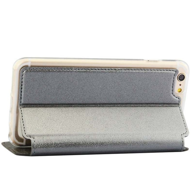 UFO Horizontal Flip Orange Peel TPU PU Leather Case with Call Display & Holder & Card Slot for iPhone 6 Plus & 6S Plus