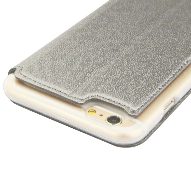 UFO Horizontal Flip Orange Peel TPU PU Leather Case with Call Display & Holder & Card Slot for iPhone 6 Plus & 6S Plus