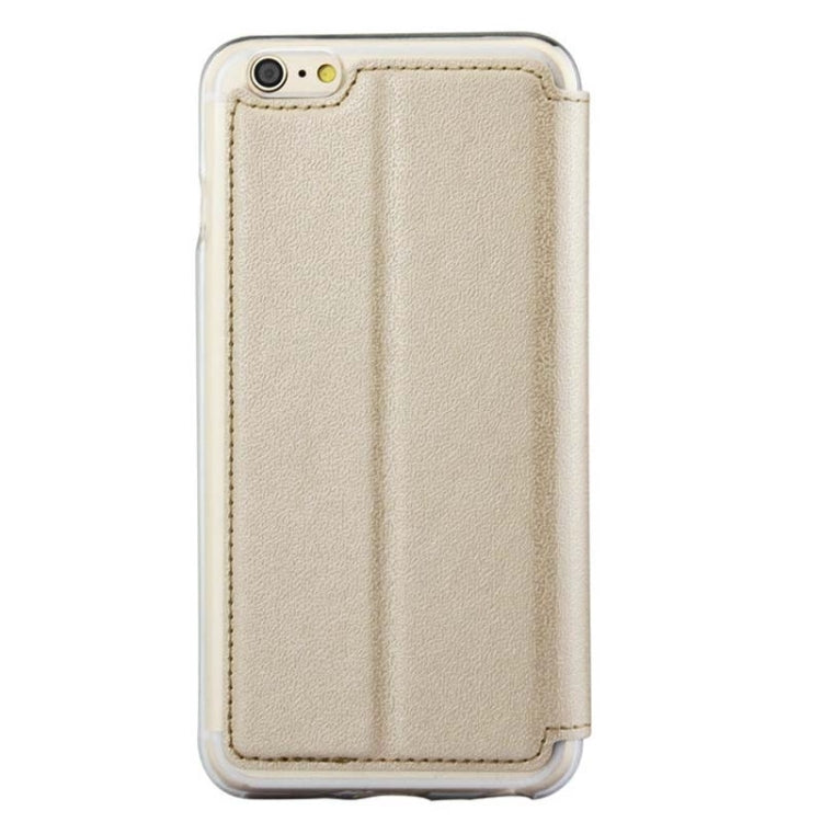 UFO Horizontal Flip Orange Peel TPU PU Leather Case with Call Display & Holder & Card Slot for iPhone 6 Plus & 6S Plus