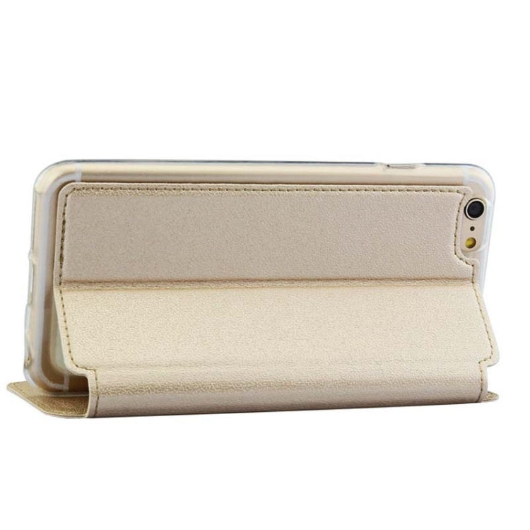 UFO Horizontal Flip Orange Peel TPU PU Leather Case with Call Display & Holder & Card Slot for iPhone 6 Plus & 6S Plus