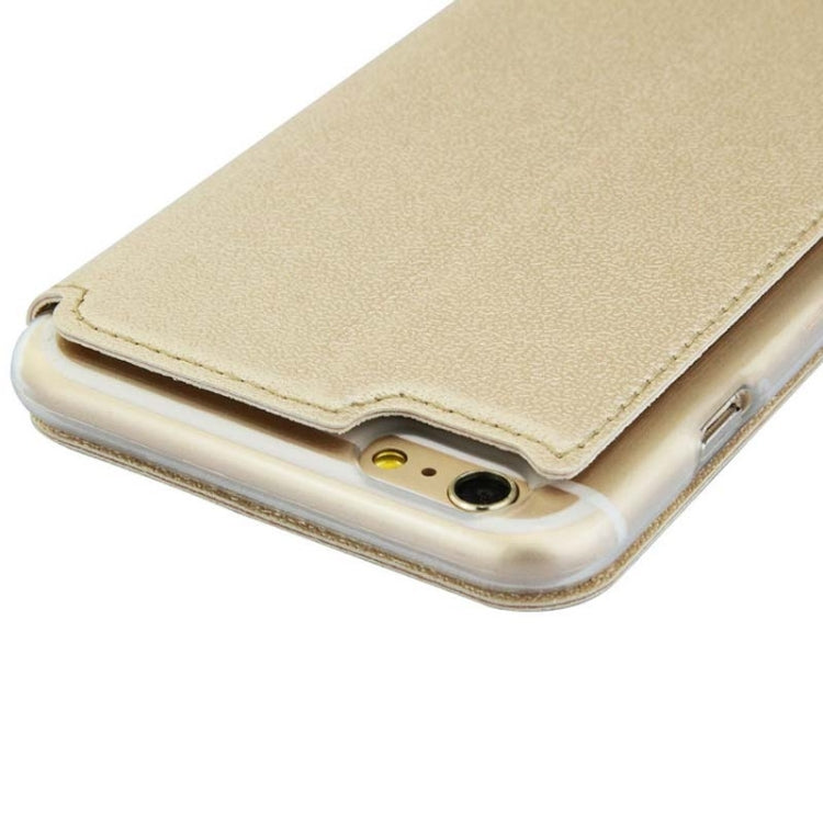 UFO Horizontal Flip Orange Peel TPU PU Leather Case with Call Display & Holder & Card Slot for iPhone 6 Plus & 6S Plus