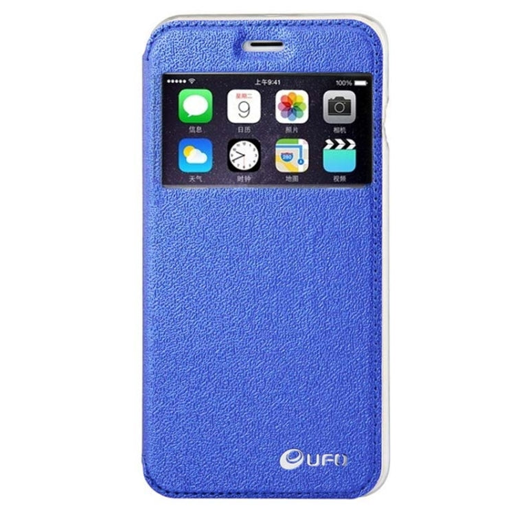 UFO Horizontal Flip Orange Peel TPU PU Leather Case with Call Display & Holder & Card Slot for iPhone 6 Plus & 6S Plus