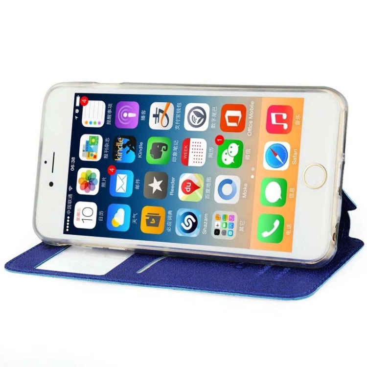 UFO Horizontal Flip Orange Peel TPU PU Leather Case with Call Display & Holder & Card Slot for iPhone 6 Plus & 6S Plus