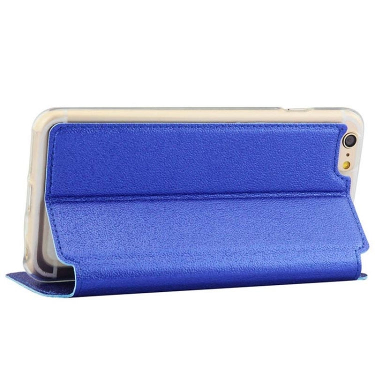 UFO Horizontal Flip Orange Peel TPU PU Leather Case with Call Display & Holder & Card Slot for iPhone 6 Plus & 6S Plus