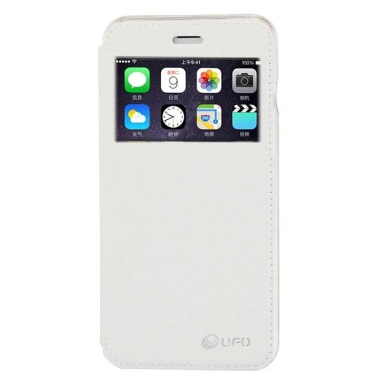 UFO Horizontal Flip Orange Peel TPU PU Leather Case with Call Display & Holder & Card Slot for iPhone 6 Plus & 6S Plus
