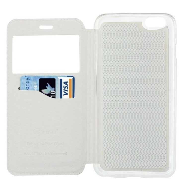 UFO Horizontal Flip Orange Peel TPU PU Leather Case with Call Display & Holder & Card Slot for iPhone 6 Plus & 6S Plus