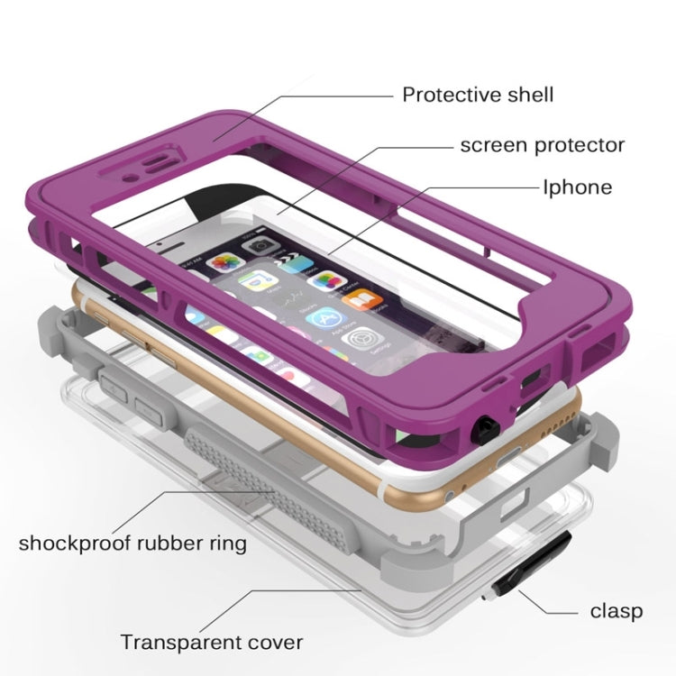 Waterproof Dustproof Shockproof Crushproof Noctilucent Protective Case with Holder for iPhone 6 & 6S