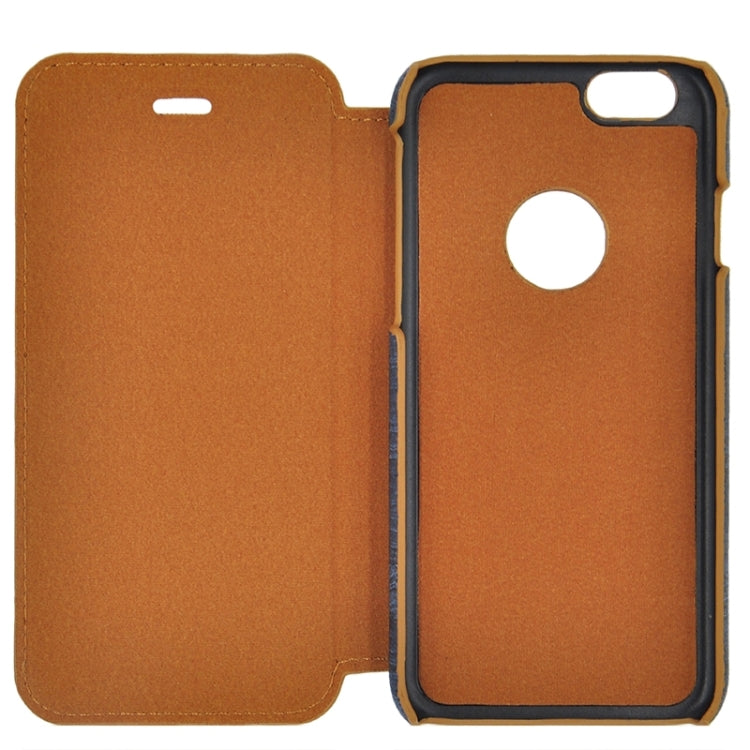 Retro Style Wood Grain Stitching Leather Case with Holder for iPhone 6 & 6s