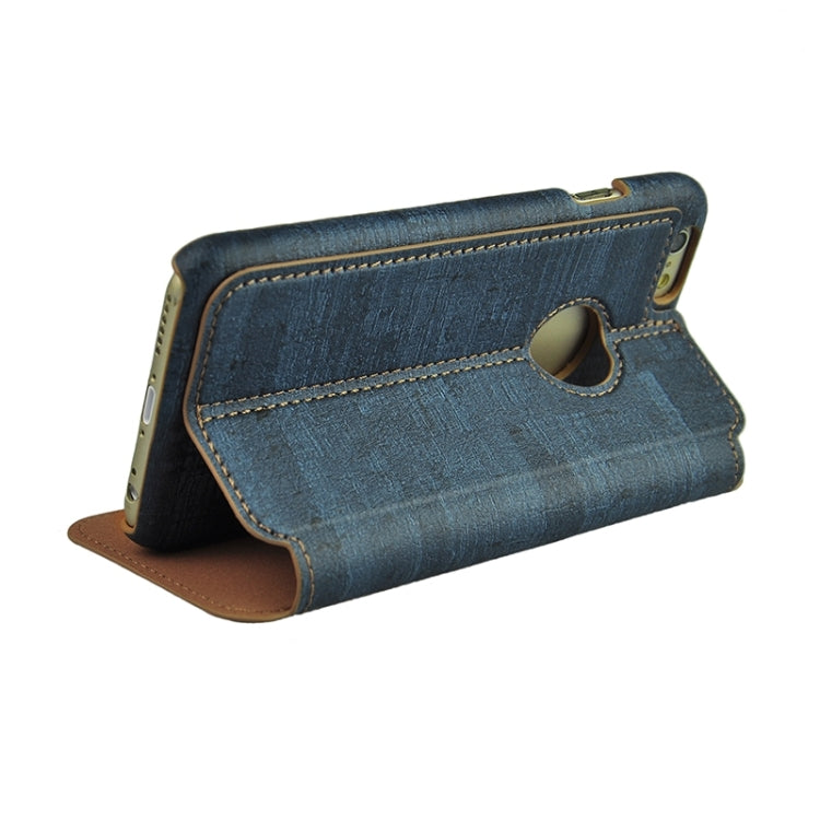 Retro Style Wood Grain Stitching Leather Case with Holder for iPhone 6 & 6s