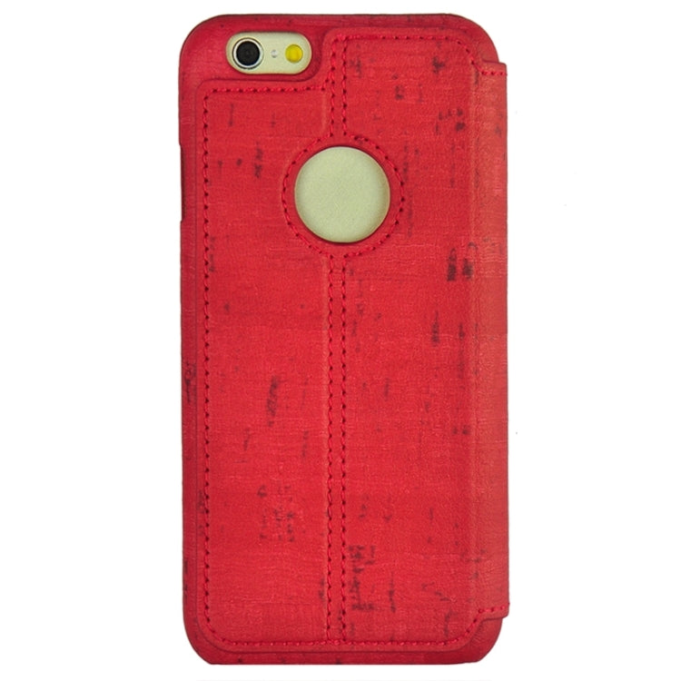 Retro Style Wood Grain Stitching Leather Case with Holder for iPhone 6 & 6s