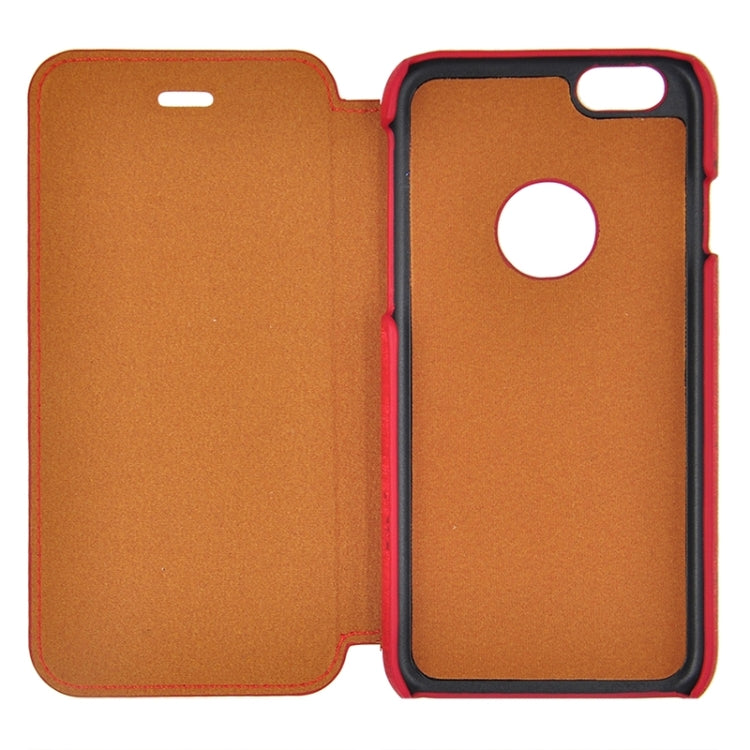 Retro Style Wood Grain Stitching Leather Case with Holder for iPhone 6 & 6s