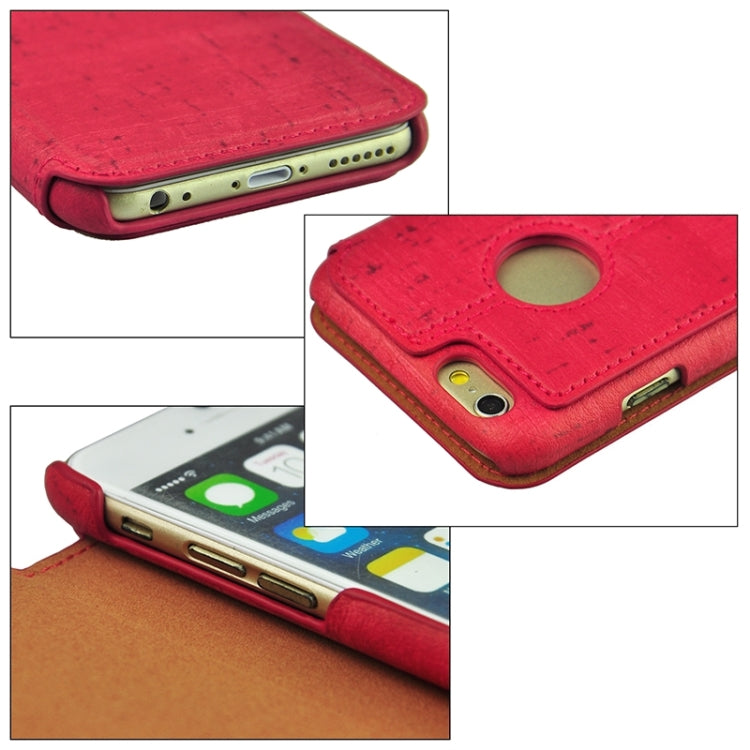 Retro Style Wood Grain Stitching Leather Case with Holder for iPhone 6 & 6s