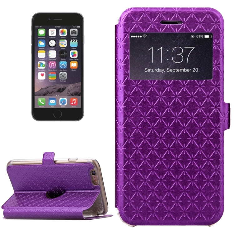 Argyles Texture Horizontal Flip Solid Color Leather Case with Holder & Card Slot & Call Display ID for iPhone 6 & 6s