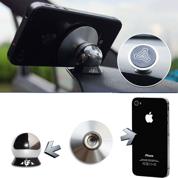 UF-V Magnetic Self Stick Car Air Vent Mount Phone Holder with Washable PU Adhesive, Below 5 inch Mobile Phone Can Be Use, For iPhone 8 & 7 / 6 & 6s & 5 & 5s & SE