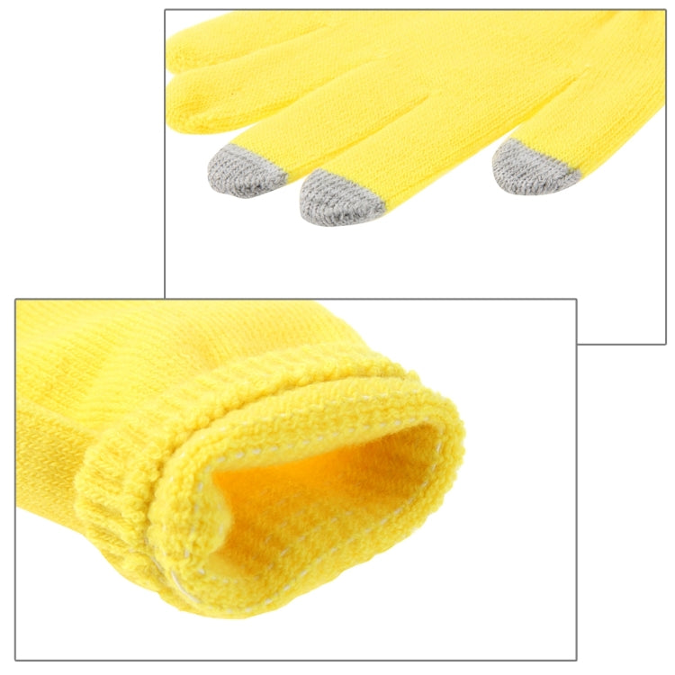 Three Fingers Touch Screen Winter Warm Touch Gloves, Size: 21*13cm, For iPhone, Galaxy, Huawei, Xiaomi, HTC, Sony, LG and other Touch Screen Devices(Yellow)