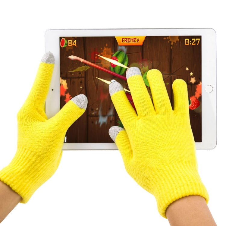 Three Fingers Touch Screen Winter Warm Touch Gloves, Size: 21*13cm, For iPhone, Galaxy, Huawei, Xiaomi, HTC, Sony, LG and other Touch Screen Devices(Yellow)