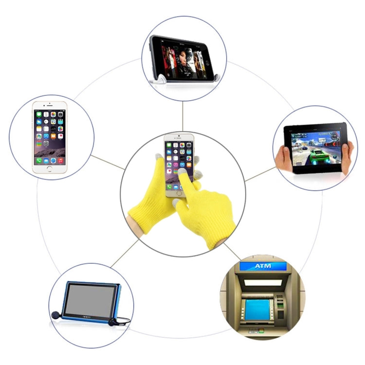 Three Fingers Touch Screen Winter Warm Touch Gloves, Size: 21*13cm, For iPhone, Galaxy, Huawei, Xiaomi, HTC, Sony, LG and other Touch Screen Devices(Yellow)