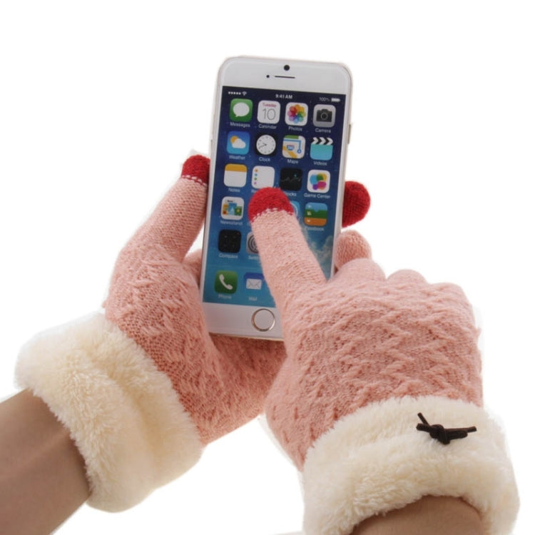 Fashionable Bowknot Style 2-finger Capacitive Touch Gloves for Women