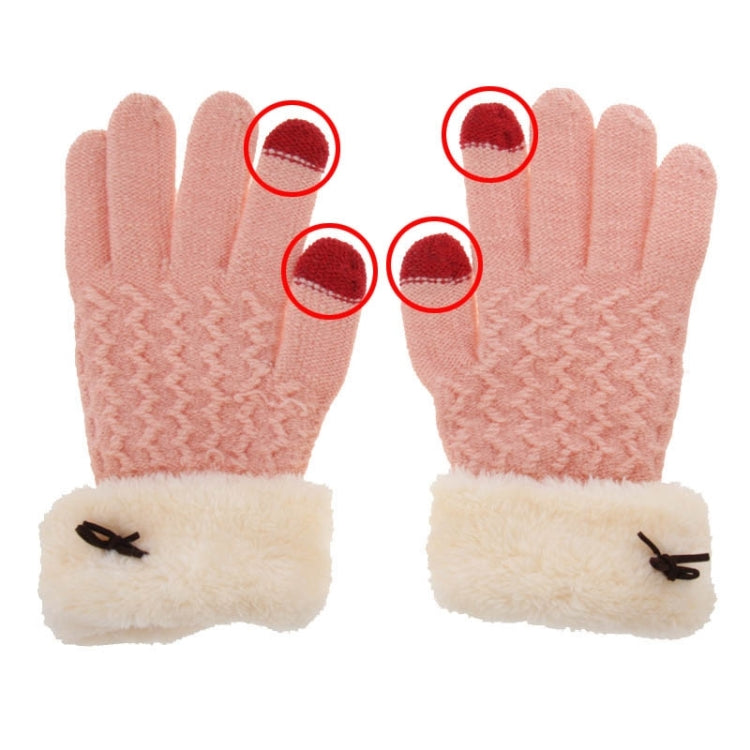 Fashionable Bowknot Style 2-finger Capacitive Touch Gloves for Women