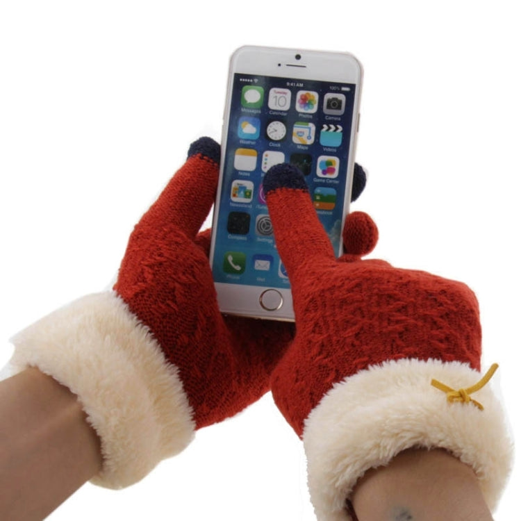 Fashionable Bowknot Style 2-finger Capacitive Touch Gloves for Women
