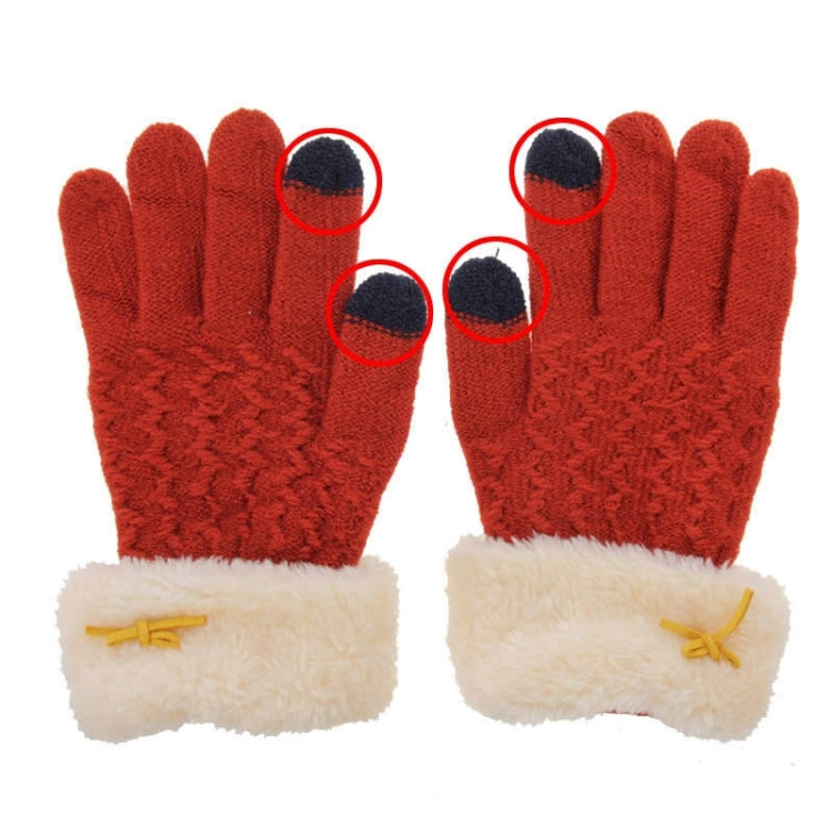 Fashionable Bowknot Style 2-finger Capacitive Touch Gloves for Women