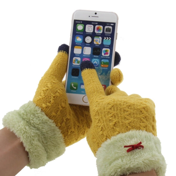 Fashionable Bowknot Style 2-finger Capacitive Touch Gloves for Women