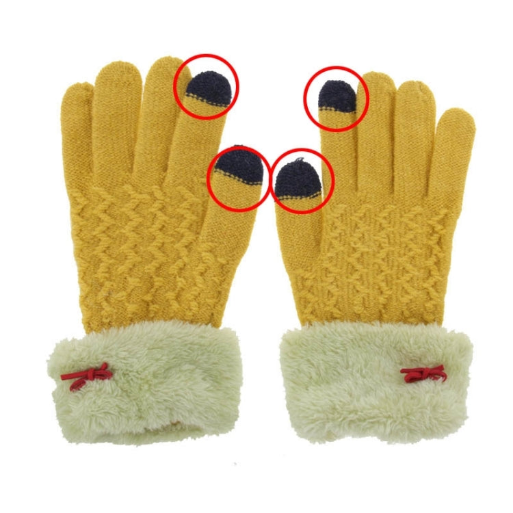 Fashionable Bowknot Style 2-finger Capacitive Touch Gloves for Women