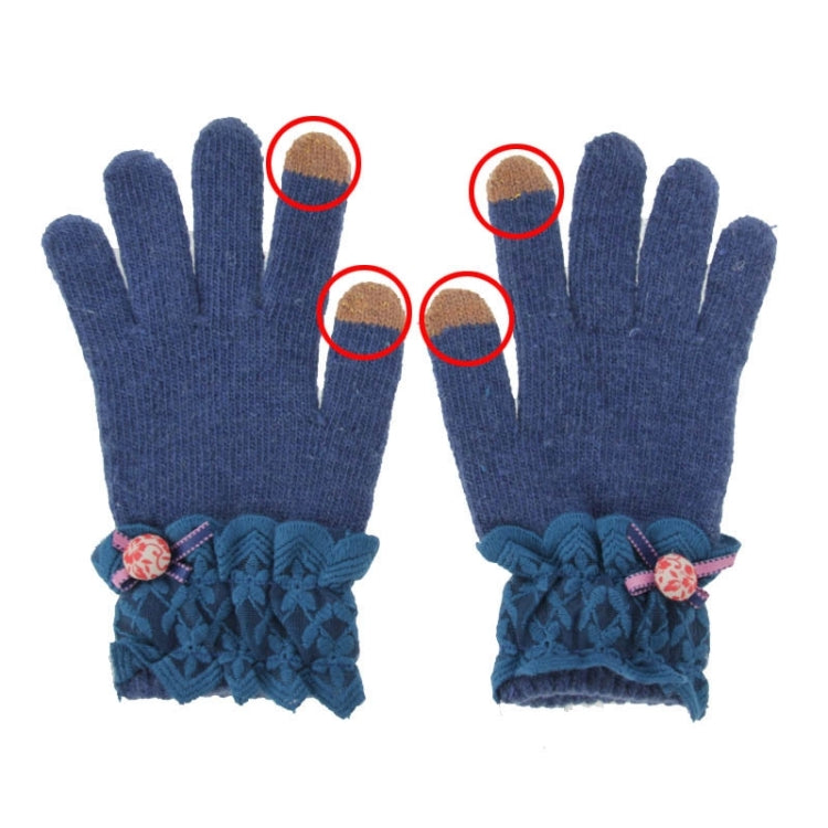 Fashionable Bowknot and Button Style 2-finger Capacitive Touch Gloves for Women, For iPhone, Galaxy, Huawei, Xiaomi, LG, HTC and Other Smart Phones